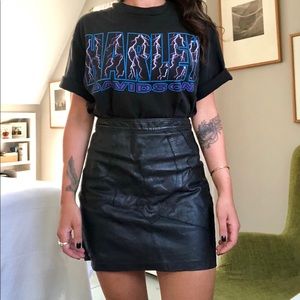 Vintage leather mini skirt